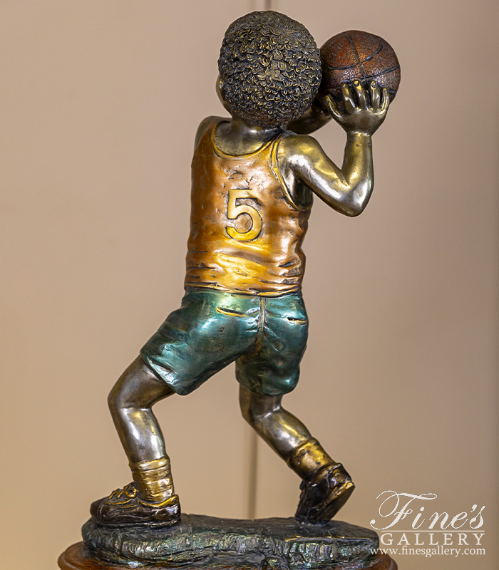 Bronze Statues  - Young Basketball Player Bronze Statue - BS-186